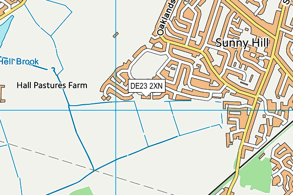 DE23 2XN map - OS VectorMap District (Ordnance Survey)