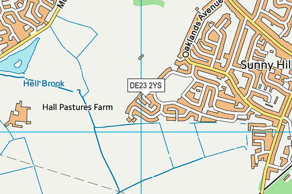 DE23 2YS map - OS VectorMap District (Ordnance Survey)