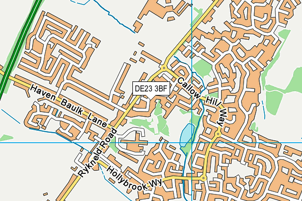 DE23 3BF map - OS VectorMap District (Ordnance Survey)