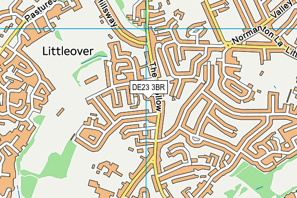 DE23 3BR map - OS VectorMap District (Ordnance Survey)