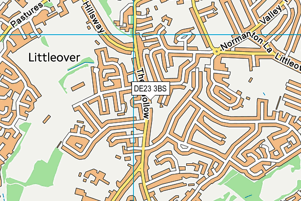 DE23 3BS map - OS VectorMap District (Ordnance Survey)