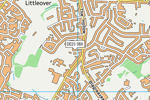 DE23 3BX map - OS VectorMap District (Ordnance Survey)
