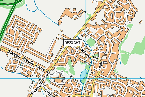 DE23 3HT map - OS VectorMap District (Ordnance Survey)