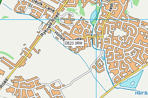 DE23 3RW map - OS VectorMap District (Ordnance Survey)