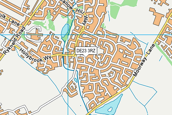 DE23 3RZ map - OS VectorMap District (Ordnance Survey)