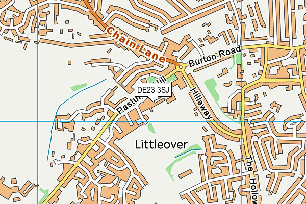 DE23 3SJ map - OS VectorMap District (Ordnance Survey)