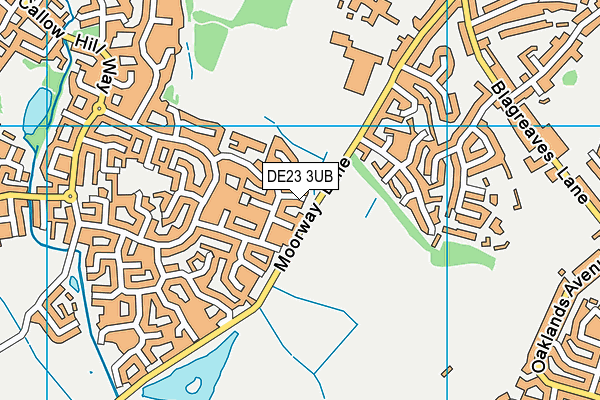 DE23 3UB map - OS VectorMap District (Ordnance Survey)