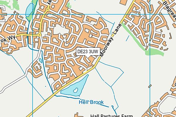 DE23 3UW map - OS VectorMap District (Ordnance Survey)