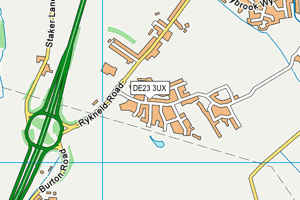DE23 3UX map - OS VectorMap District (Ordnance Survey)