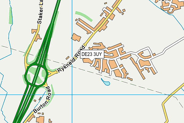 DE23 3UY map - OS VectorMap District (Ordnance Survey)