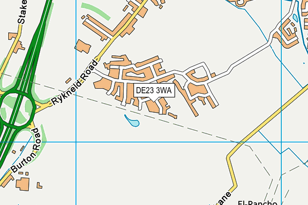 DE23 3WA map - OS VectorMap District (Ordnance Survey)