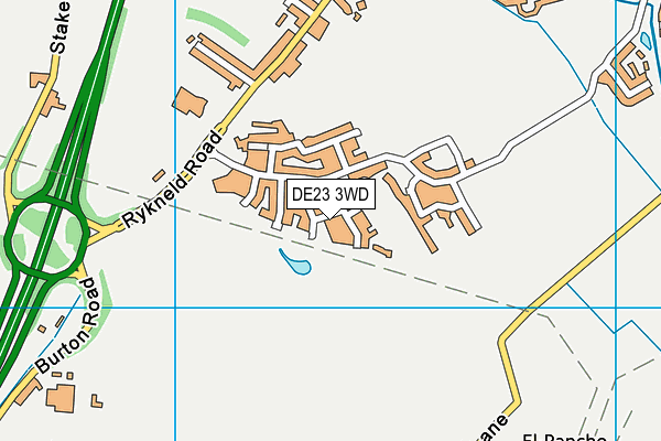 DE23 3WD map - OS VectorMap District (Ordnance Survey)