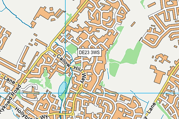 DE23 3WS map - OS VectorMap District (Ordnance Survey)