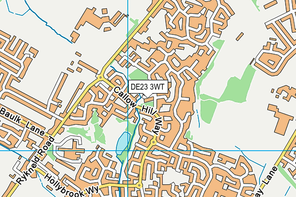 DE23 3WT map - OS VectorMap District (Ordnance Survey)