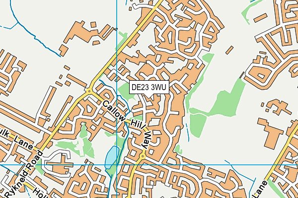 DE23 3WU map - OS VectorMap District (Ordnance Survey)