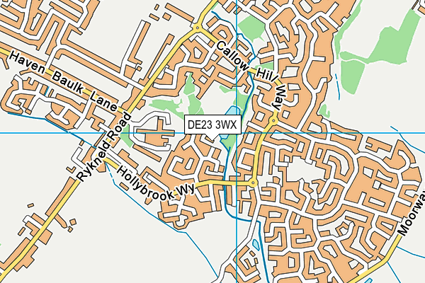 DE23 3WX map - OS VectorMap District (Ordnance Survey)