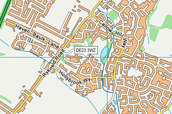 DE23 3WZ map - OS VectorMap District (Ordnance Survey)