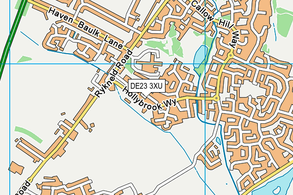 DE23 3XU map - OS VectorMap District (Ordnance Survey)