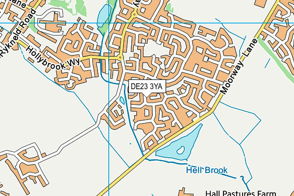 DE23 3YA map - OS VectorMap District (Ordnance Survey)