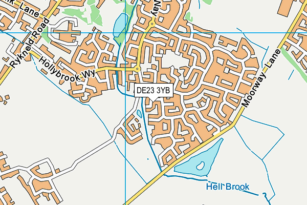 DE23 3YB map - OS VectorMap District (Ordnance Survey)