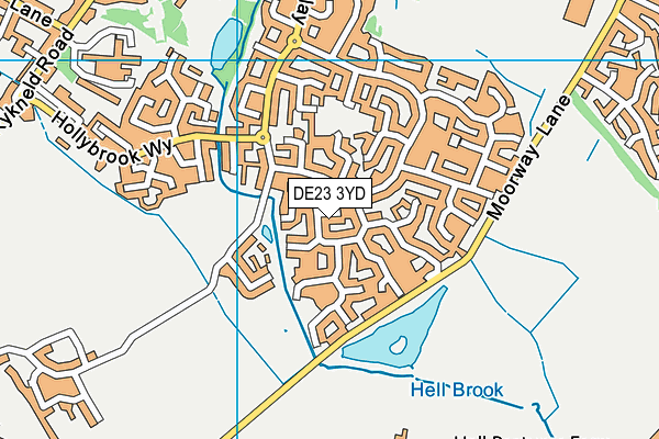 DE23 3YD map - OS VectorMap District (Ordnance Survey)