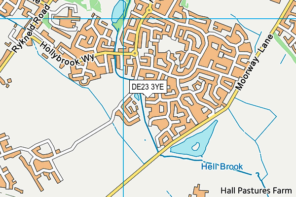 DE23 3YE map - OS VectorMap District (Ordnance Survey)