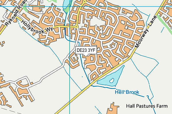 DE23 3YF map - OS VectorMap District (Ordnance Survey)