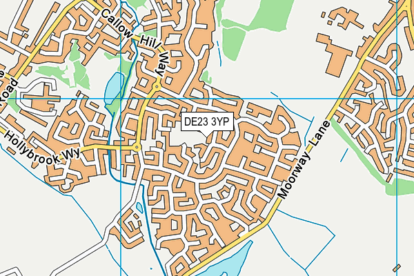 DE23 3YP map - OS VectorMap District (Ordnance Survey)