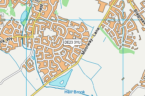DE23 3YU map - OS VectorMap District (Ordnance Survey)