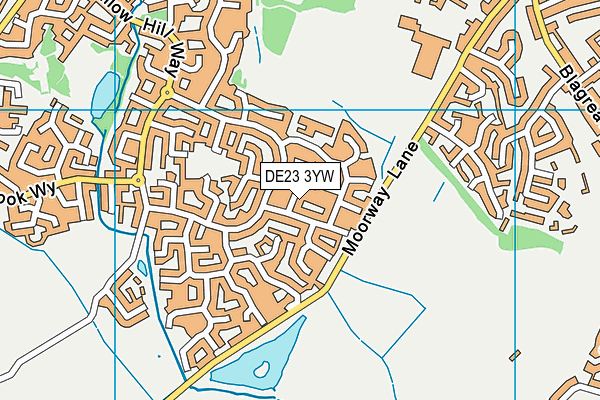 DE23 3YW map - OS VectorMap District (Ordnance Survey)