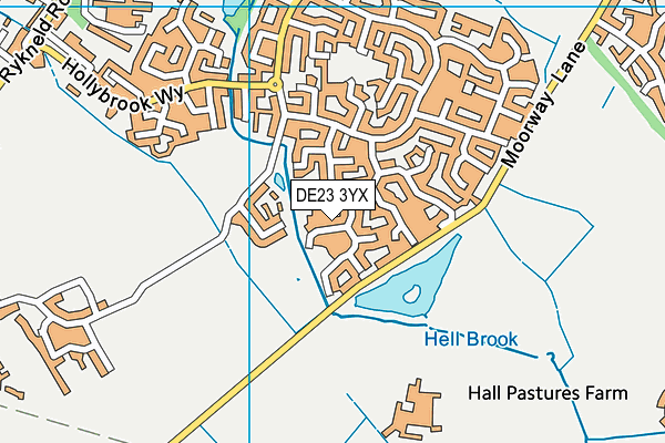 DE23 3YX map - OS VectorMap District (Ordnance Survey)