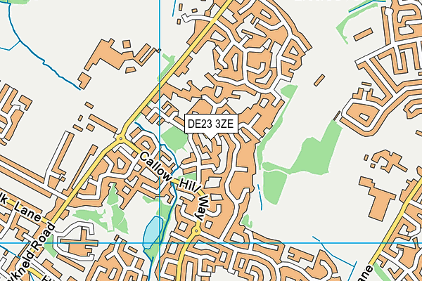 DE23 3ZE map - OS VectorMap District (Ordnance Survey)