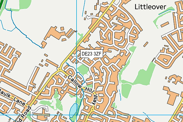 DE23 3ZF map - OS VectorMap District (Ordnance Survey)