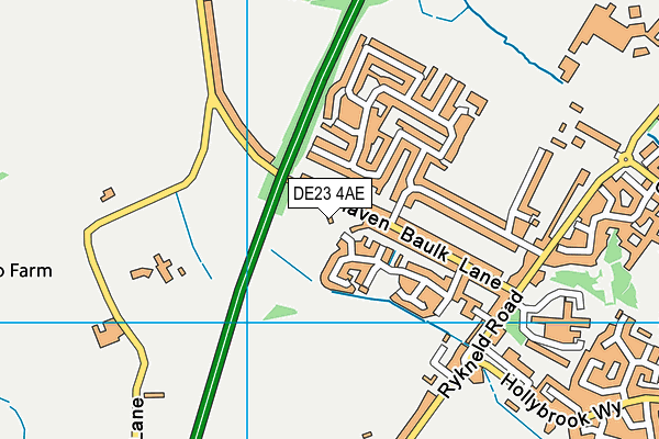 DE23 4AE map - OS VectorMap District (Ordnance Survey)