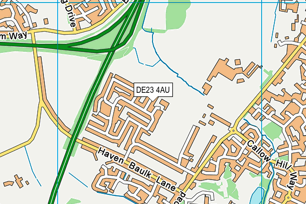DE23 4AU map - OS VectorMap District (Ordnance Survey)
