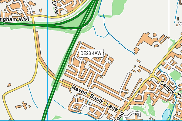 DE23 4AW map - OS VectorMap District (Ordnance Survey)