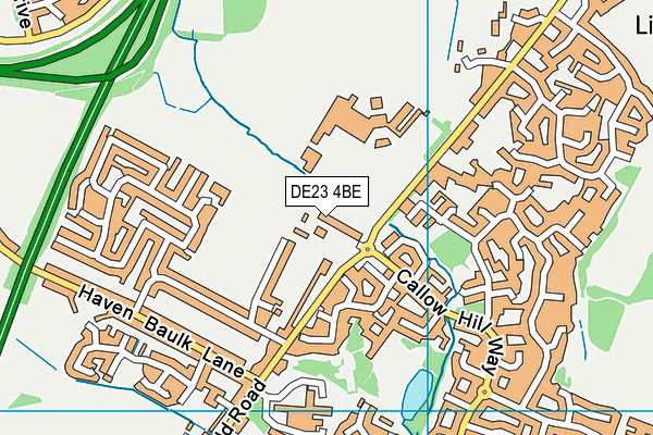 DE23 4BE map - OS VectorMap District (Ordnance Survey)