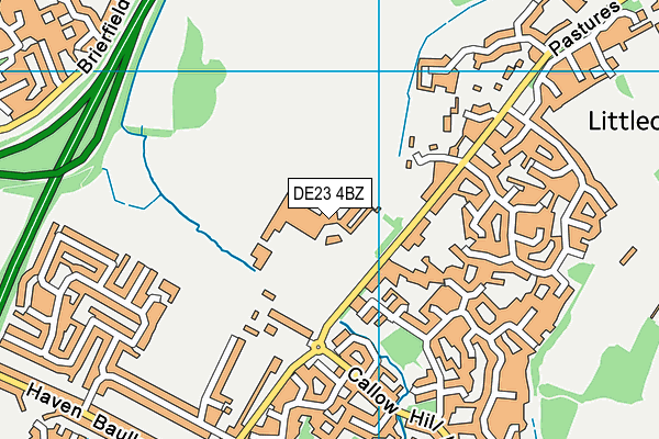 DE23 4BZ map - OS VectorMap District (Ordnance Survey)