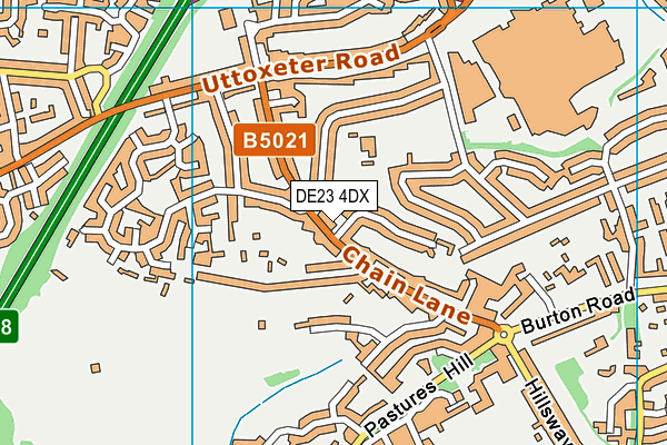 DE23 4DX map - OS VectorMap District (Ordnance Survey)