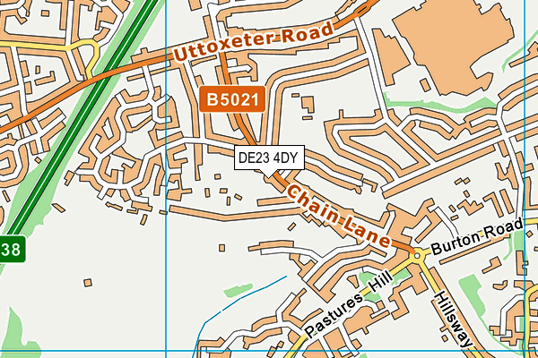 DE23 4DY map - OS VectorMap District (Ordnance Survey)