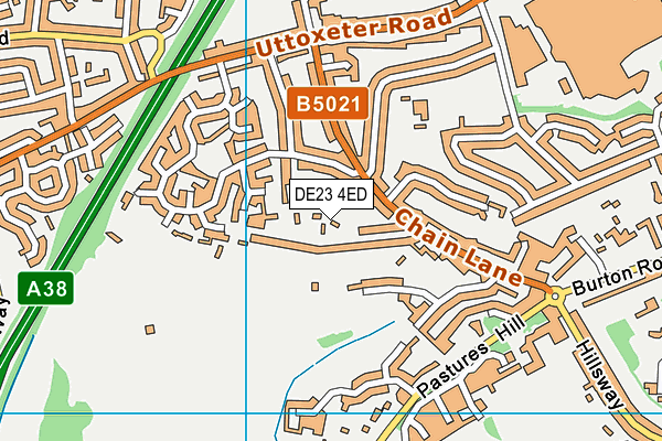 DE23 4ED map - OS VectorMap District (Ordnance Survey)
