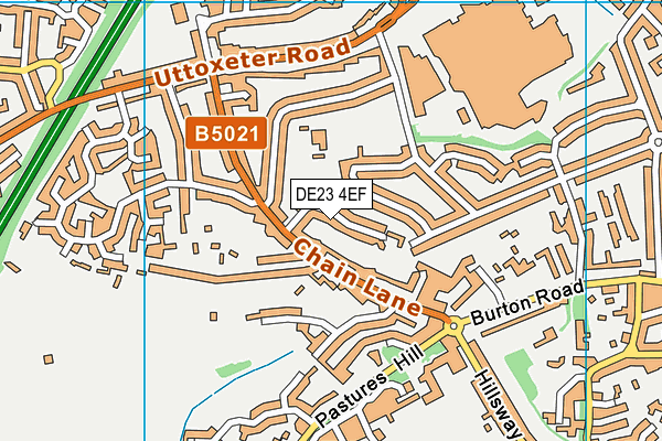 DE23 4EF map - OS VectorMap District (Ordnance Survey)