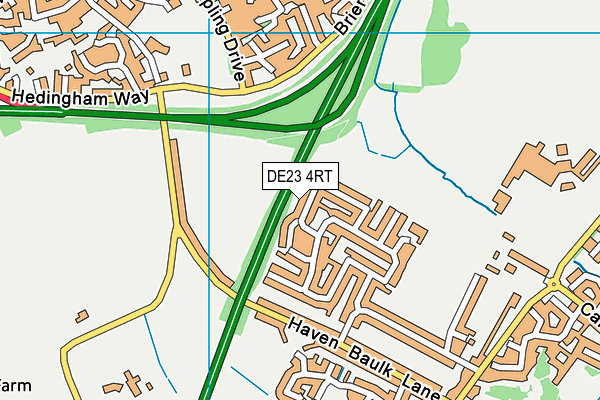 DE23 4RT map - OS VectorMap District (Ordnance Survey)