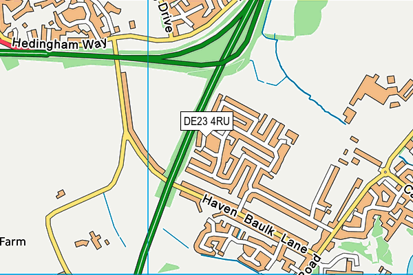 DE23 4RU map - OS VectorMap District (Ordnance Survey)