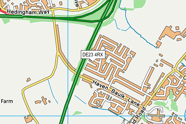 DE23 4RX map - OS VectorMap District (Ordnance Survey)