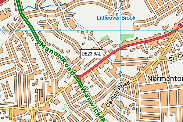 DE23 6AL map - OS VectorMap District (Ordnance Survey)