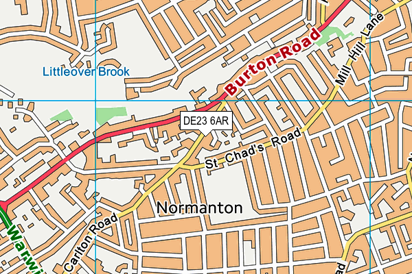 DE23 6AR map - OS VectorMap District (Ordnance Survey)