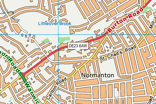 DE23 6AW map - OS VectorMap District (Ordnance Survey)