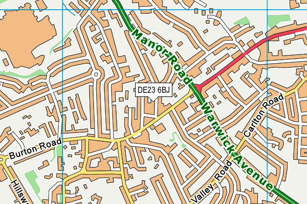 DE23 6BJ map - OS VectorMap District (Ordnance Survey)