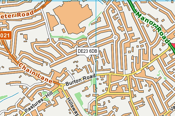 DE23 6DB map - OS VectorMap District (Ordnance Survey)